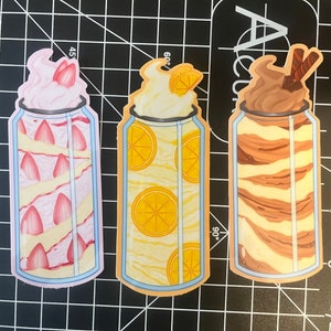 Chocolate ,strawberry and lemon cake in a can stickers