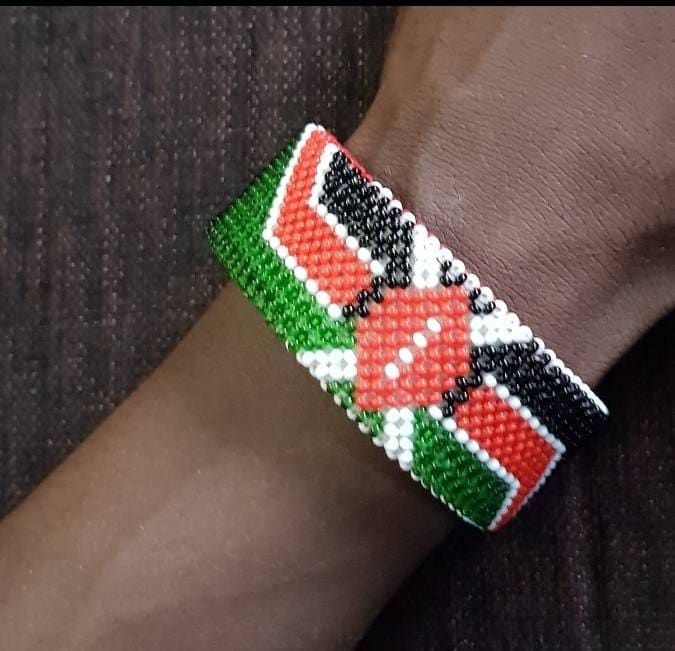 Kenyan flag bracelet Personalized beaded bracelet Customized Etsy