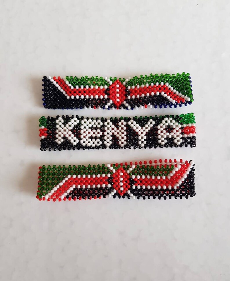 Kenyan Flag Bracelet Personalized Beaded Bracelet Customized Etsy