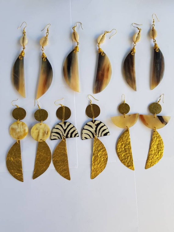 Assorted Earrings African Earrings Brass Earringsafrican Etsy