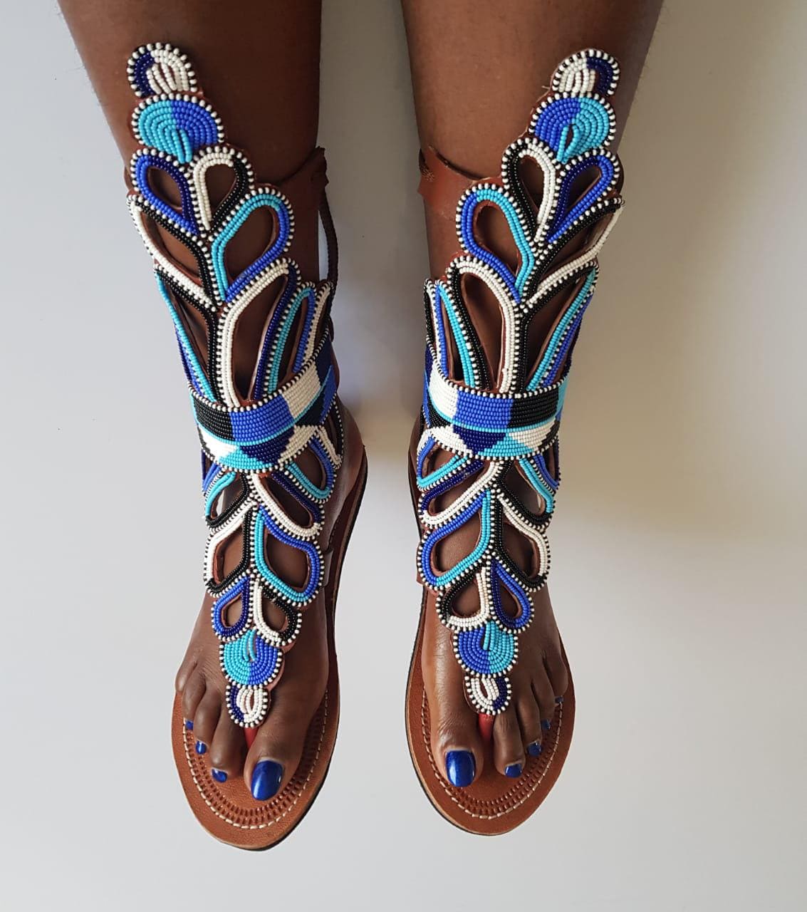 Maasai beaded gladiator sandals, leather beaded sandals, African gladiator, women sandals, summer shoes, beaded shoes