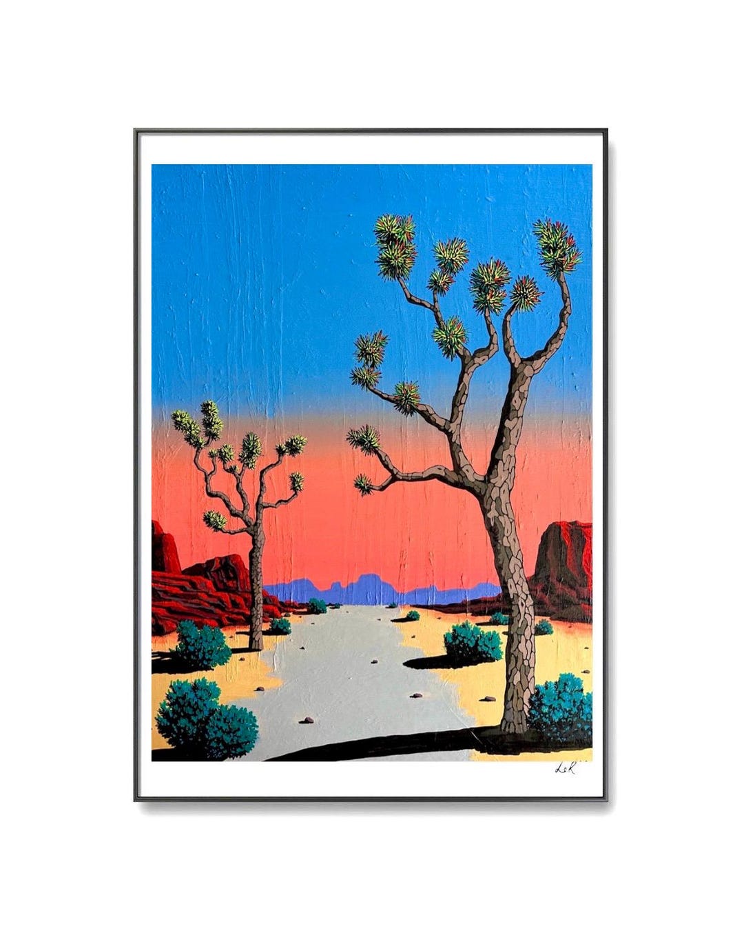 Joshua Tree Desert Art Print, Modern Landscape Painting, Arizona Wall ...