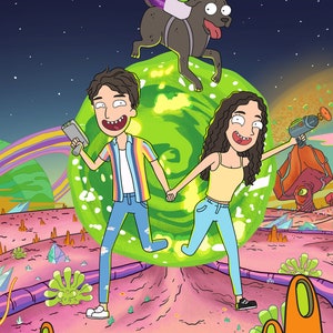 R n M Benutzerdefinierte Cartoon Porträt, Paar, Familie Spaß Porträt Illustration, Jubiläum, Geburtstag, Valentinstag Geschenk, Weihnachtsgeschenk