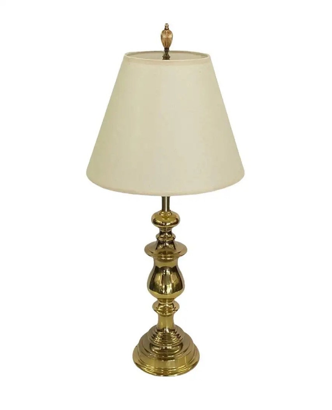 Elegant Mid-century Modern Brass Table Lamp With Shade - Etsy