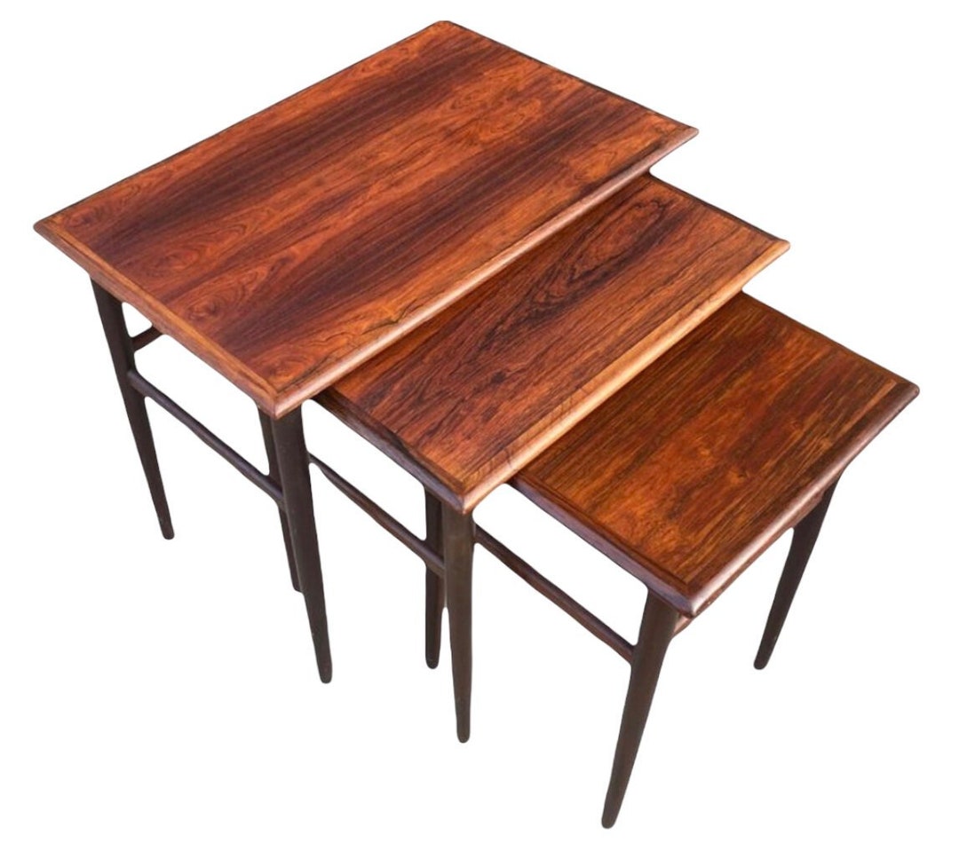 Danish Modern Nesting Table Set in Rosewood Etsy