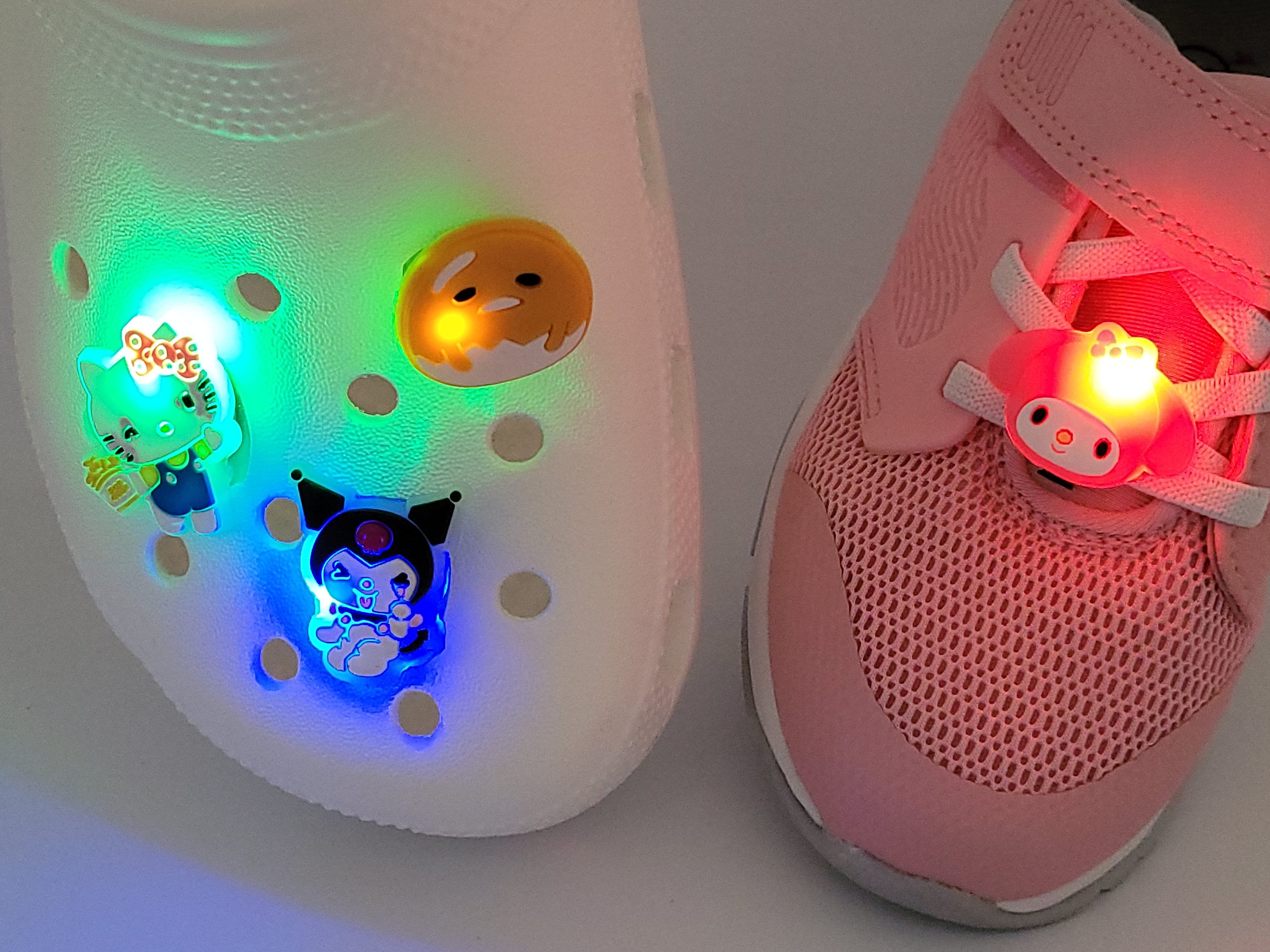 Pink Designer Electro Crocs With Designer Charms