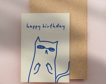 Birthday card | Postcard cat | Postcard birthday