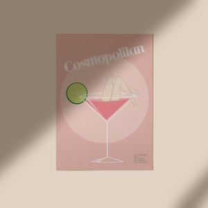 | de carteles cosmopolitas | impreso cosmopolita Cartel de cóctel A4 A3