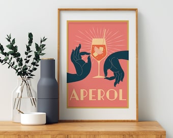 Aperol Poster | Aperol Spritz print | Cocktail poster A4 A3