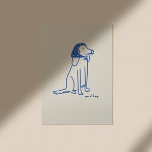 poster con illustrazione del cane | amante dei cani | Illustrazione del cane | Cane con stampa artistica A4 A3