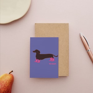 Dackel Postkarte | Dackel Dog postcard | geburtstagskarte