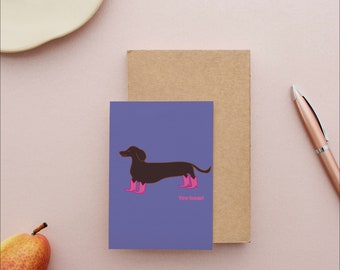 Carte postale de teckel | Carte postale de chien teckel | carte d'anniversaire