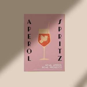 Aperol Poster | Aperol Spritz print | Cocktail poster A4 A3