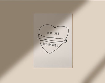 abstract love poster | love print | heart poster A4 A3