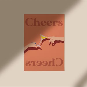 Cocktail Poster | Cheers print | Cocktail poster A4 A3
