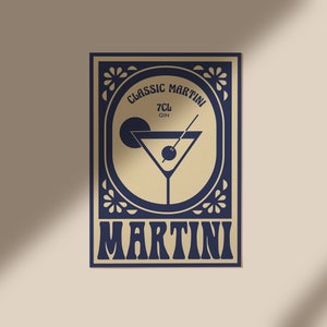 | de carteles de Martini | de impresión Martini Cartel de cóctel A4 A3