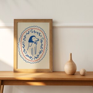 poster con illustrazione del cane | amante dei cani | Illustrazione del cane | Cane con stampa artistica A4 A3