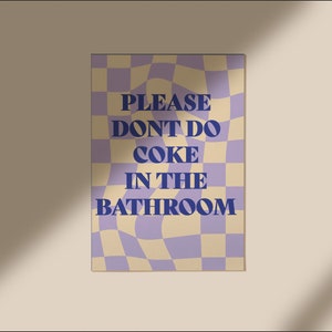 abstract quote Poster |  checkerboard print | abstraktes poster Kokain A4 A3