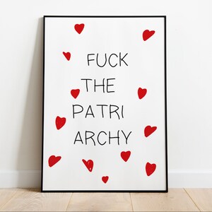 feminism poster | girl power print | heart poster A4 A3 image 3