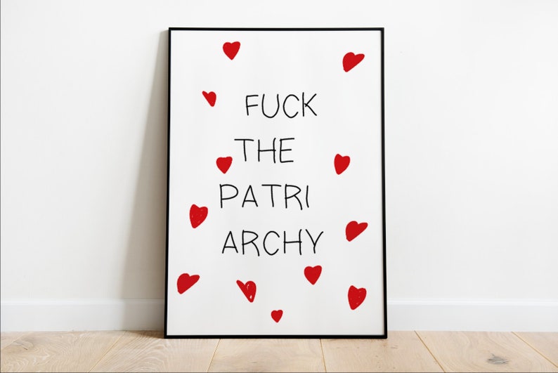 feminism poster | girl power print | heart poster A4 A3 image 3