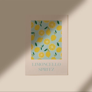 Cartel de Limoncello Spritz | | de impresión Limoncello Cartel de cóctel A4 A3