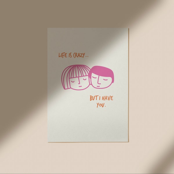 love quote poster | cute illustration couple print | art print love A4 A3