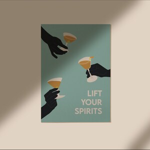Cocktail Poster | Cocktail print | lift your spirits poster A4 A3
