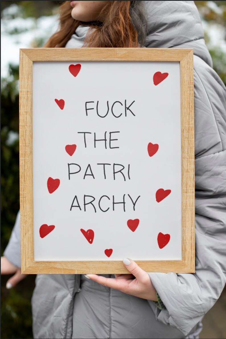 feminism poster | girl power print | heart poster A4 A3 image 4