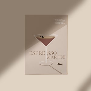 Espresso Martini Poster | Espresso print | Cocktail poster A4 A3