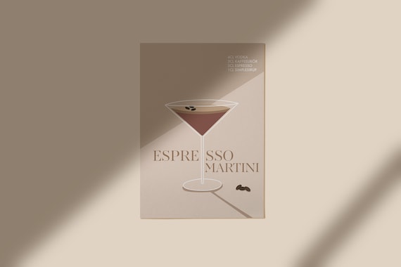Espresso Martini Poster | Espresso print | Cocktail poster A4 A3