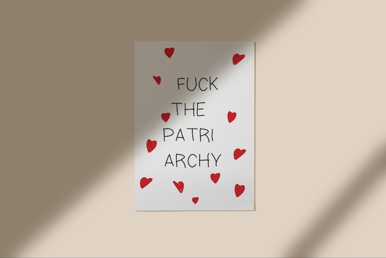 feminism poster | girl power print | heart poster A4 A3 image 1