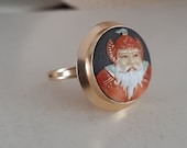 Toshikane gold ring 18kt gold ring vintage gold ring vintage porcelain ring toshikane porcelain ring god fortune ring
