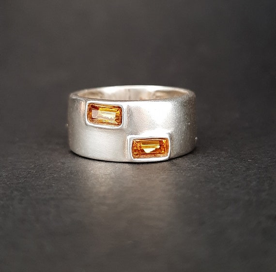 Citrine Ring Silver 925 / Citrine Yellow Ring / Si