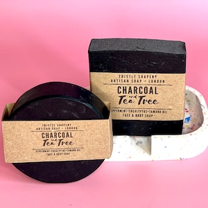 Charcoal and Tea Tree Handmade Face Soap- Natural and Vegan
