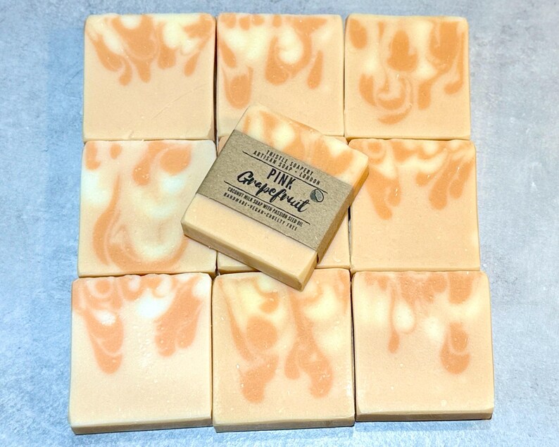 Pink Grapefruit & Passion Seed Oil Soap | Coconut Milk Base for Sensitive Skin | Vegan Friendly image 3