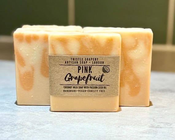 Pink Grapefruit & Passion Seed Oil Soap | Coconut Milk Base for Sensitive Skin | Vegan Friendly