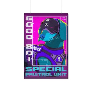 Premium Mattes Poster - CyberpunkPets - Good Boi