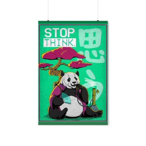 Póster mate premium - CyberpunkPets - Stop Think.