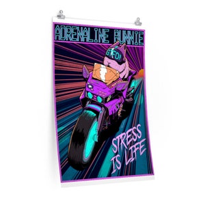 Poster opaco premium - CyberpunkPets - Adrenaline Bunnie