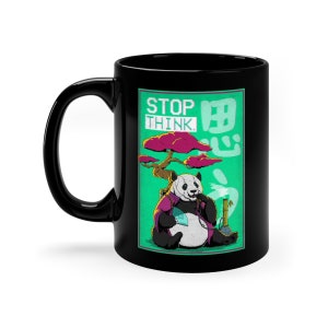 Coffee Mug Black - CyberpunkPets - Stop Think