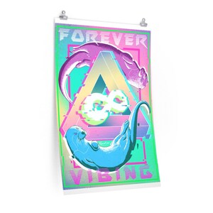 Affiche Matte Premium - CyberpunkPets - Forever Vibing Colorful