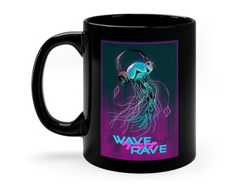 Coffee Mug Black - CyberpunkPets - Wave Rave
