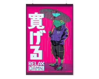 Premium Matte Poster - CyberpunkPets - Relax Damn.
