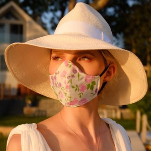 Floral Lilac Face Mask - Liberty London Fabric Face Mask - Couture Face Mask