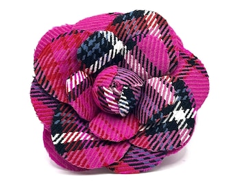 The Pink Plaid Brooch