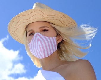 Summer Face Mask - Striped Face Mask - Couture Face Mask