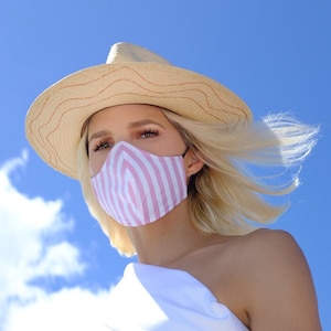 Summer Face Mask - Striped Face Mask - Couture Face Mask