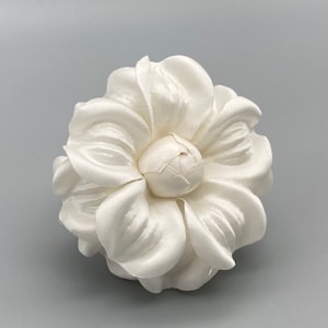 Ivory Satin Fabric Flower Brooch - Etsy