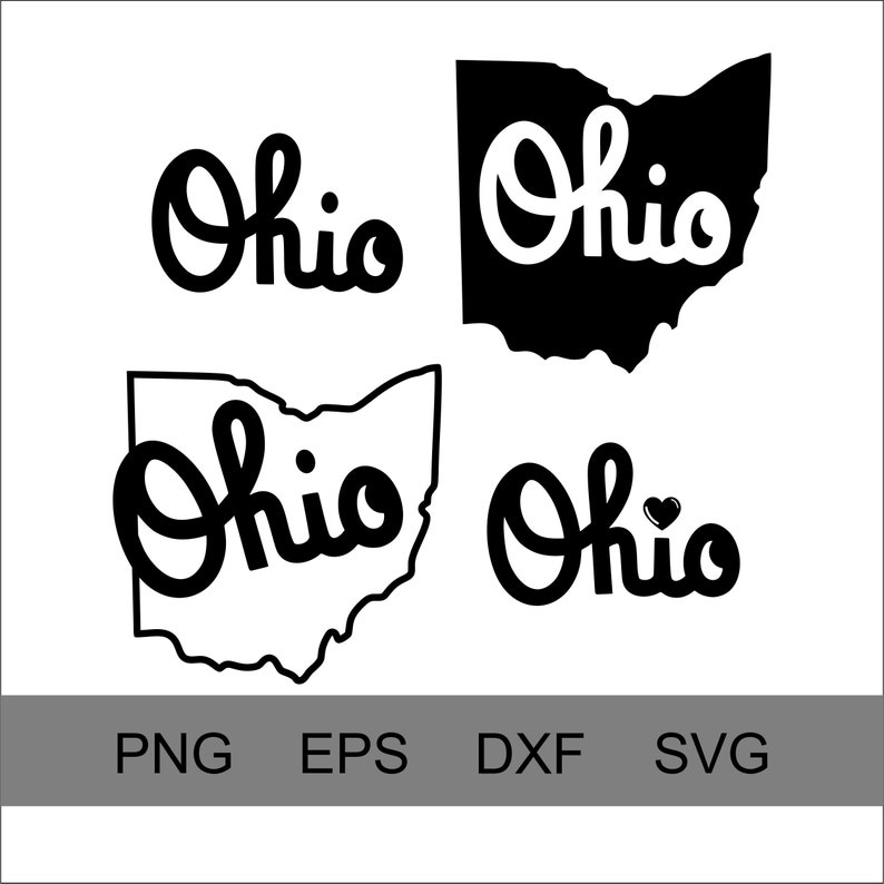 Download Ohio script SVG DXF PNG eps. Ohio silhouette. Cutting | Etsy