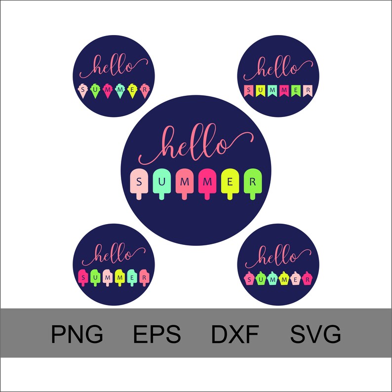 Download Summer door hanger svg Hello summer signs svg multilayer ...